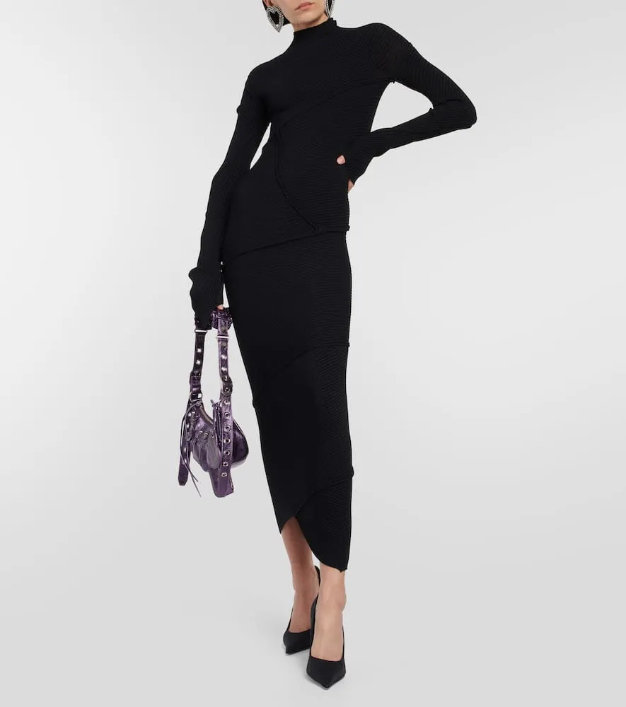 Balenciaga Ribbed-knit maxi dress