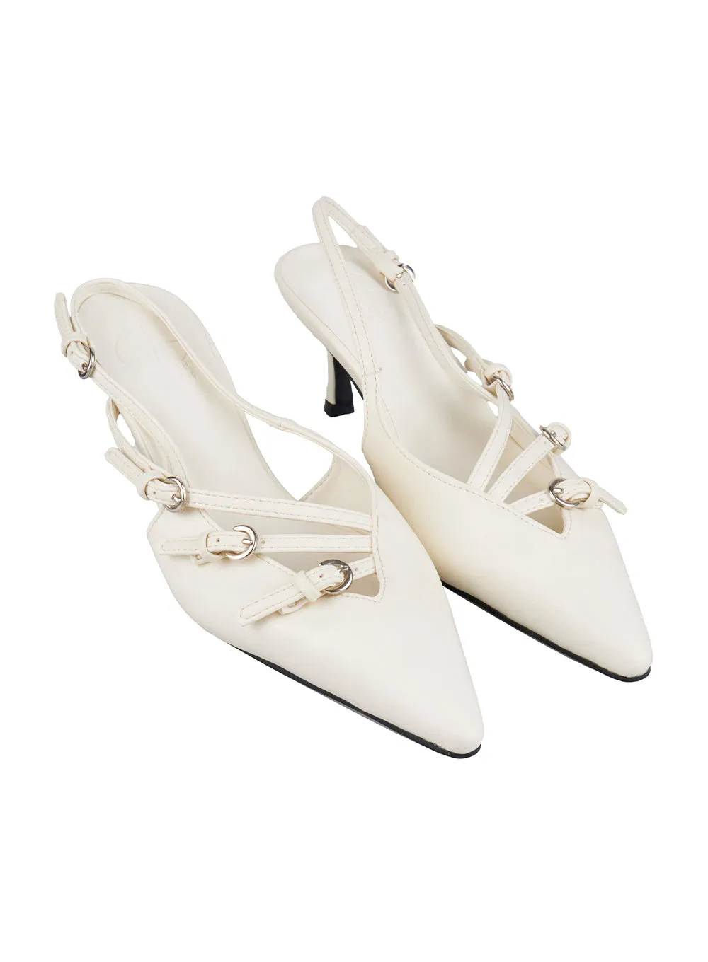 Buckle Strap Slingback Heels CJ522