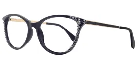 Cattitude Bling Cat Eyes, Women Reading Glasses Adorned W (Hematite) Genuine European Crystals (Black) Frame, NY Fifth Avenue. ( 2.50)