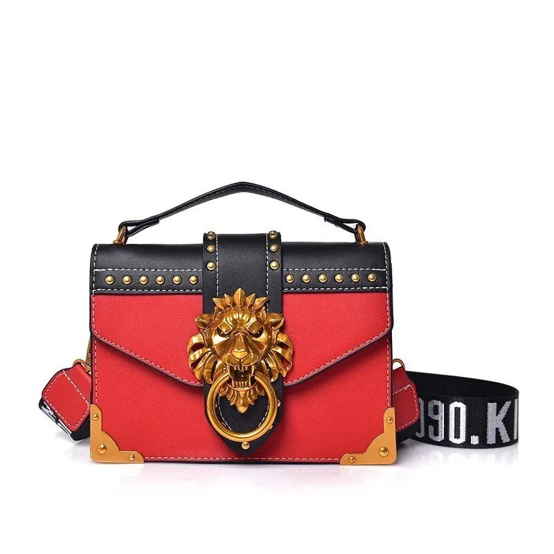 Christmas Gift Fashion Metal Lion Head Mini Small Flap Shoulder Crossbody Bag For Female Luxury Handbags Women Bags Designer Bolso Mujer Clutch