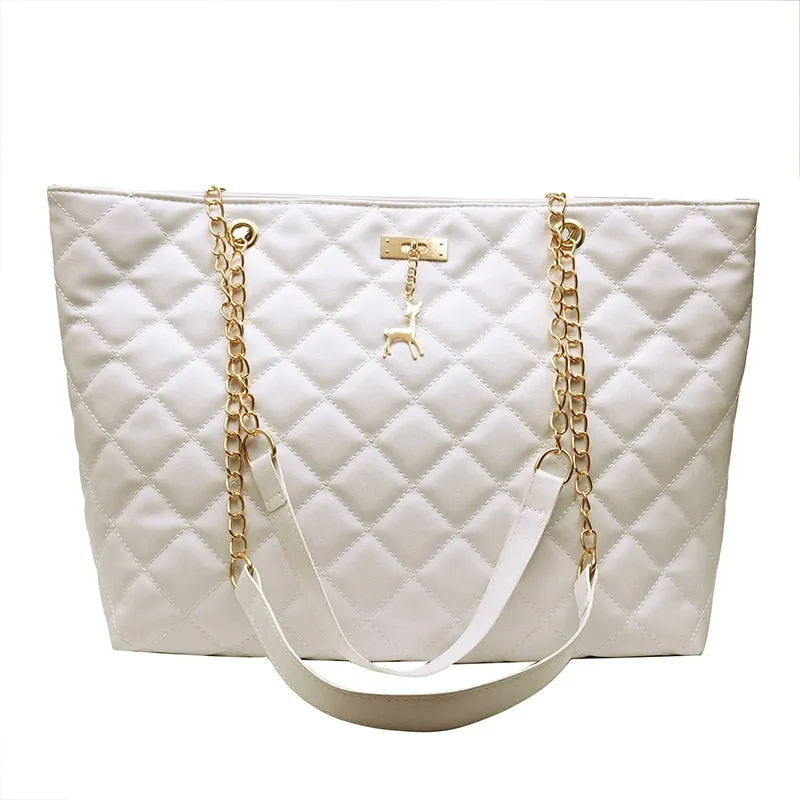 Christmas Gift Plaid Chain Leather Causal Tote With Deer Bolsa Feminina Luxury Handbags Bag Women Bags Designer Shoulder Clutch Sling Female