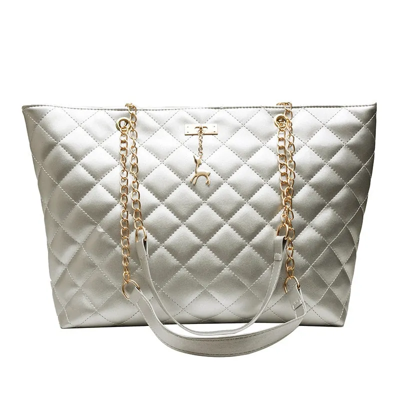 Christmas Gift Plaid Chain Leather Causal Tote With Deer Bolsa Feminina Luxury Handbags Bag Women Bags Designer Shoulder Clutch Sling Female