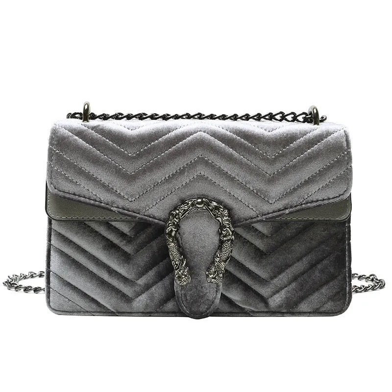 Christmas Gift Vintage Clutch Evening Shoulder Bags For Women Luxury Velvet Handbags Designers Gold Chain Crossbody Bags Square Bolsas Feminin