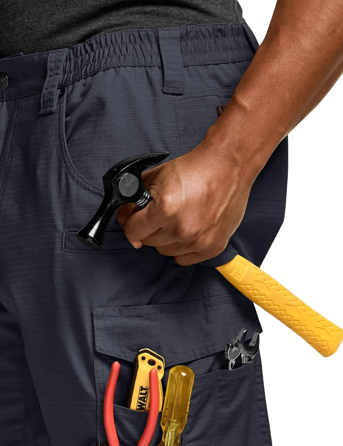 CQR Men's Quick Dry Work Pants, Water Resistant Outdoor Tactical Pants, Lightweight Stretch Cargo Hiking Pants