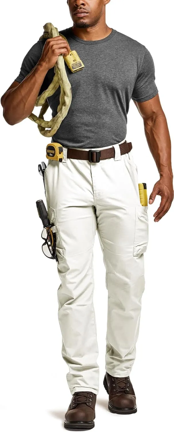CQR Men's Quick Dry Work Pants, Water Resistant Outdoor Tactical Pants, Lightweight Stretch Cargo Hiking Pants
