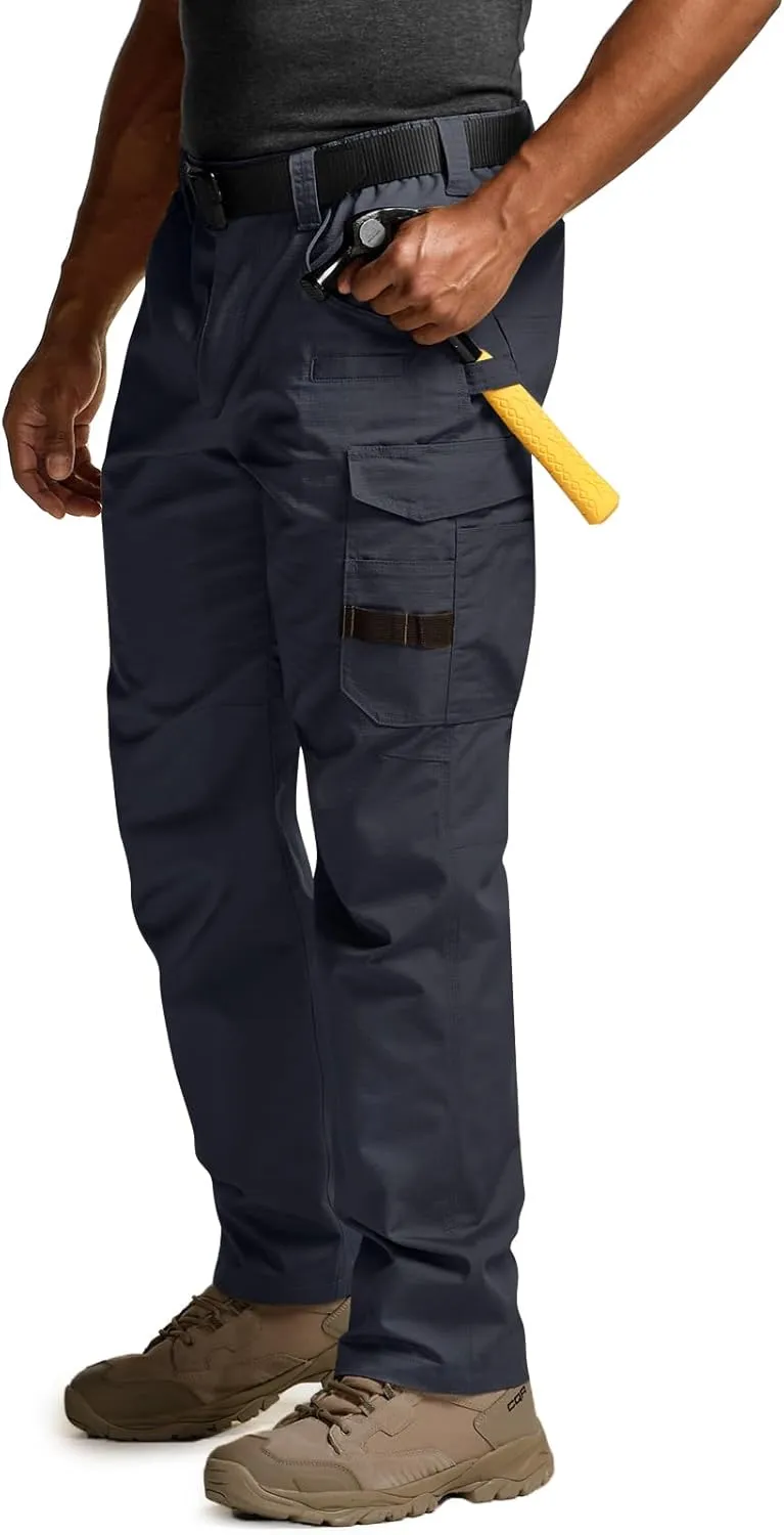 CQR Men's Quick Dry Work Pants, Water Resistant Outdoor Tactical Pants, Lightweight Stretch Cargo Hiking Pants