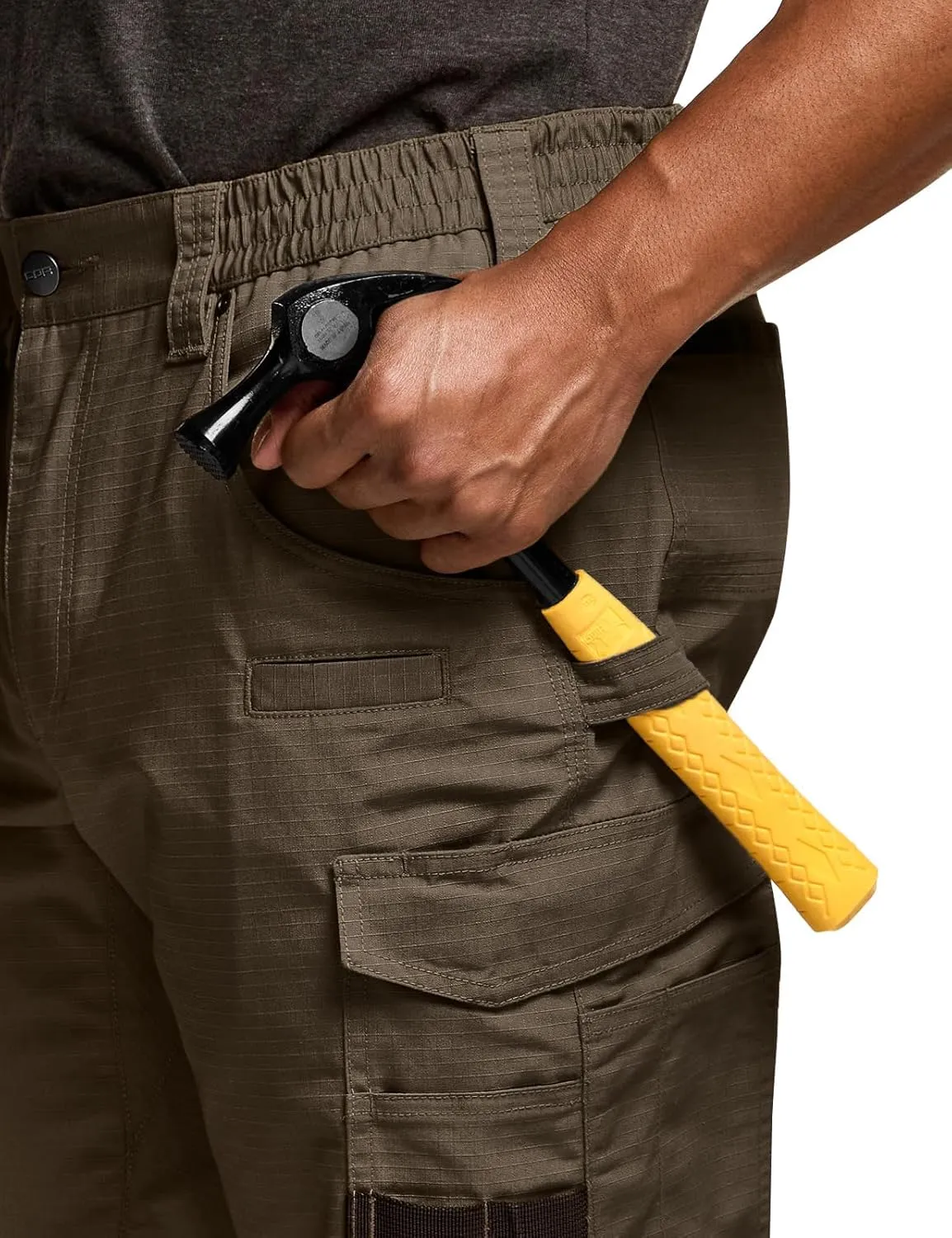 CQR Men's Quick Dry Work Pants, Water Resistant Outdoor Tactical Pants, Lightweight Stretch Cargo Hiking Pants