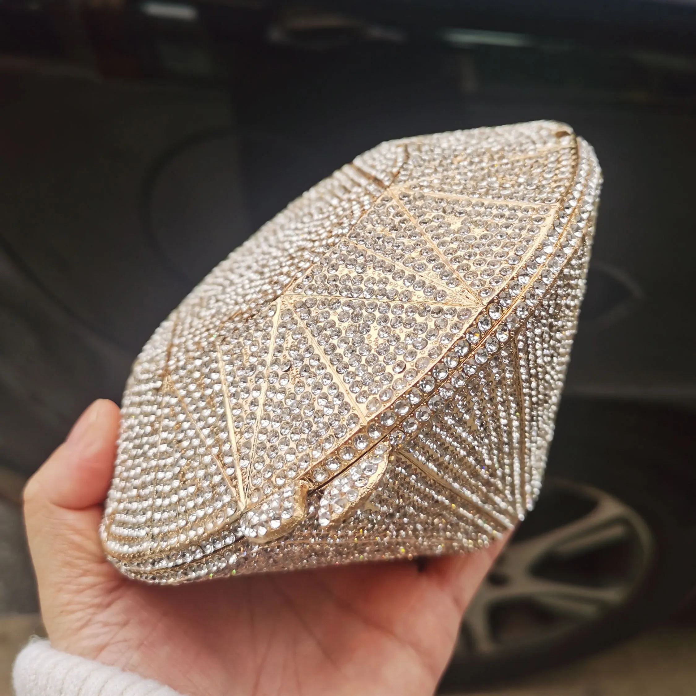 Diamond Shaped Crystal Clutch