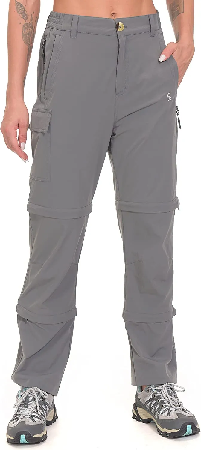FashionSierra - Women's Stretch Convertible Pants Zip-Off Quick-Dry Hiking Pants