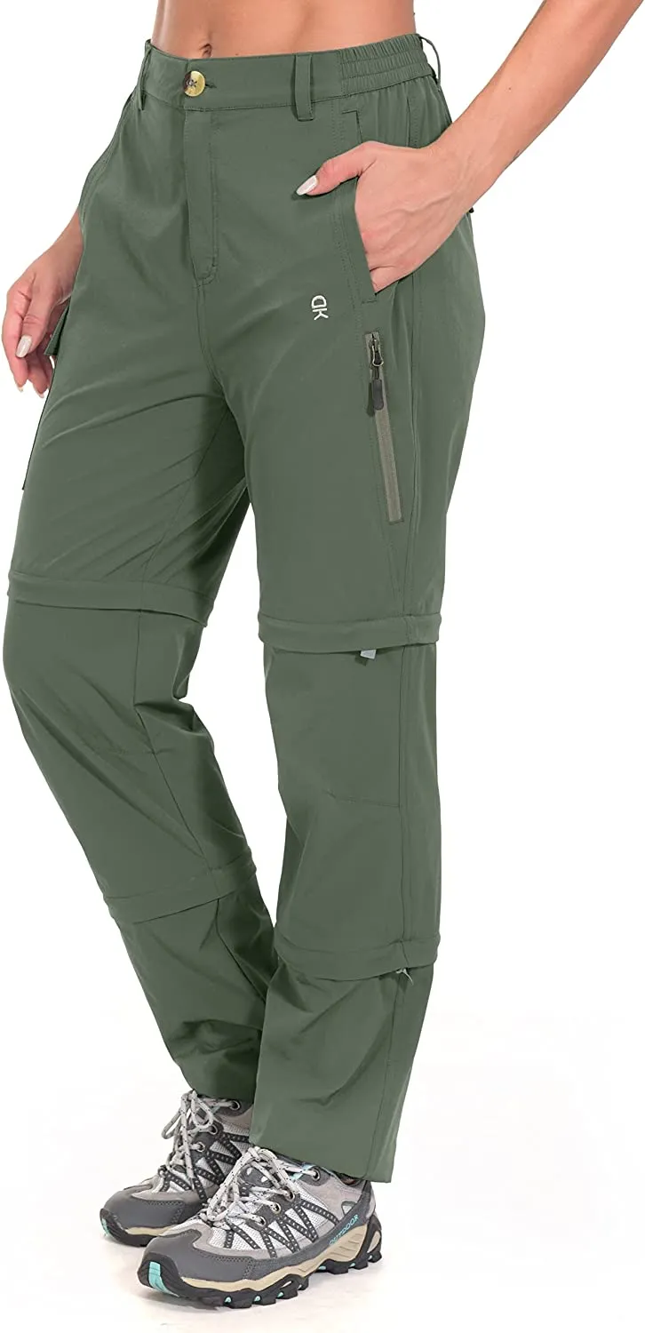 FashionSierra - Women's Stretch Convertible Pants Zip-Off Quick-Dry Hiking Pants