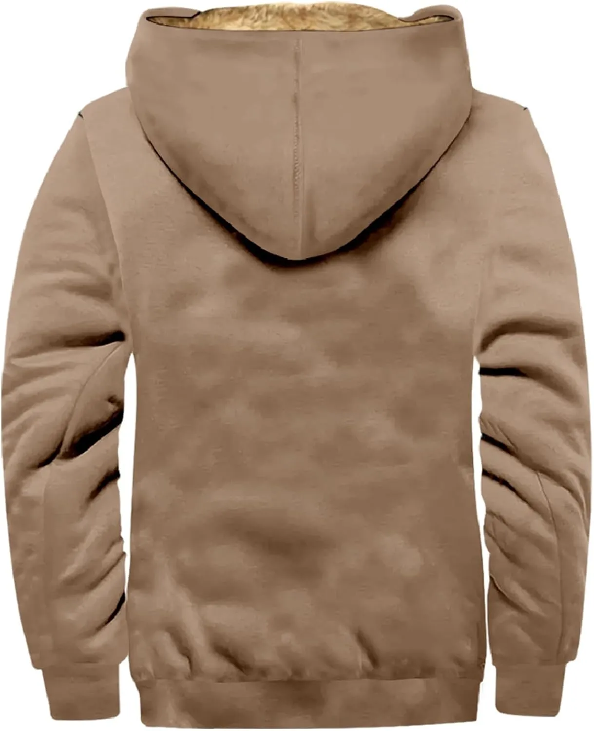 Fleece Jacket Men 2024 Vintage Fuzzy Sherpa Lined Jackets Casual Zipper Winter Warm Jacket Coats with Cargo Pockets