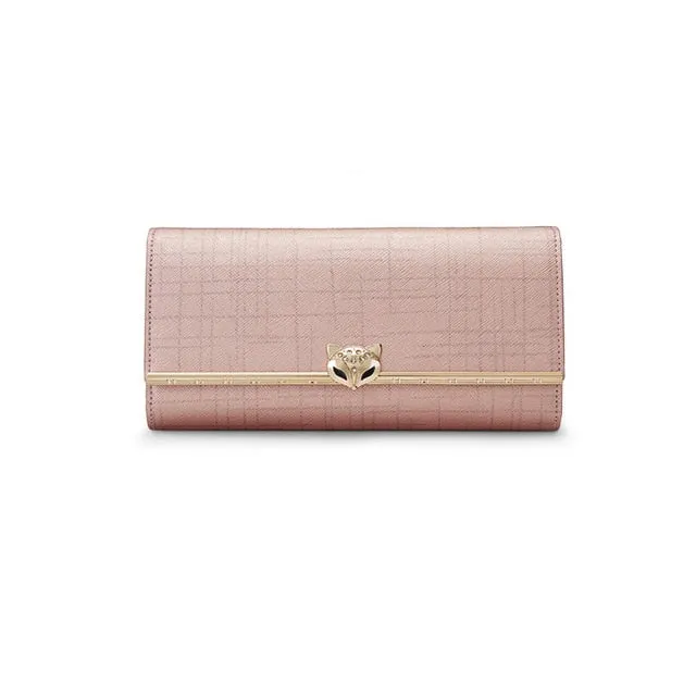 FOXER Women Fashion Valentine's Day Gift Wallet Female Cowhide Clutch Bag Card Holder Lady Luxury Coin Purse Chic Evening Bags