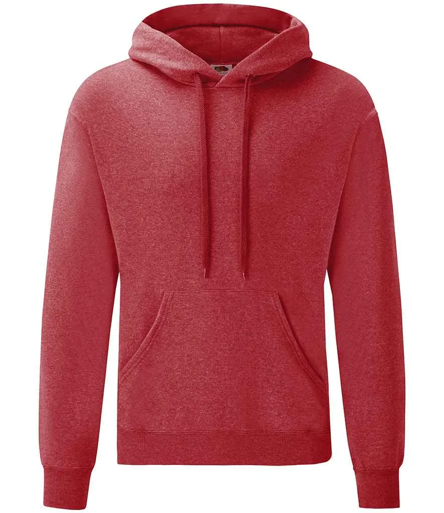 Fruit of the Loom Classic Hooded Sweatshirt - Red, Pink
