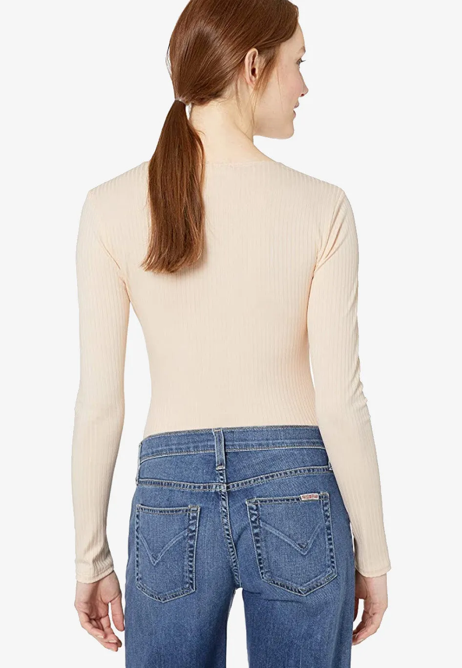 Henley Ribbed Knit Bodysuit