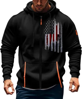 Hoodies for Men Quarter Zip Pullover Tactical Sweatshirt Vintage Long Sleeve Casual Fashion Hoodie With Pockets