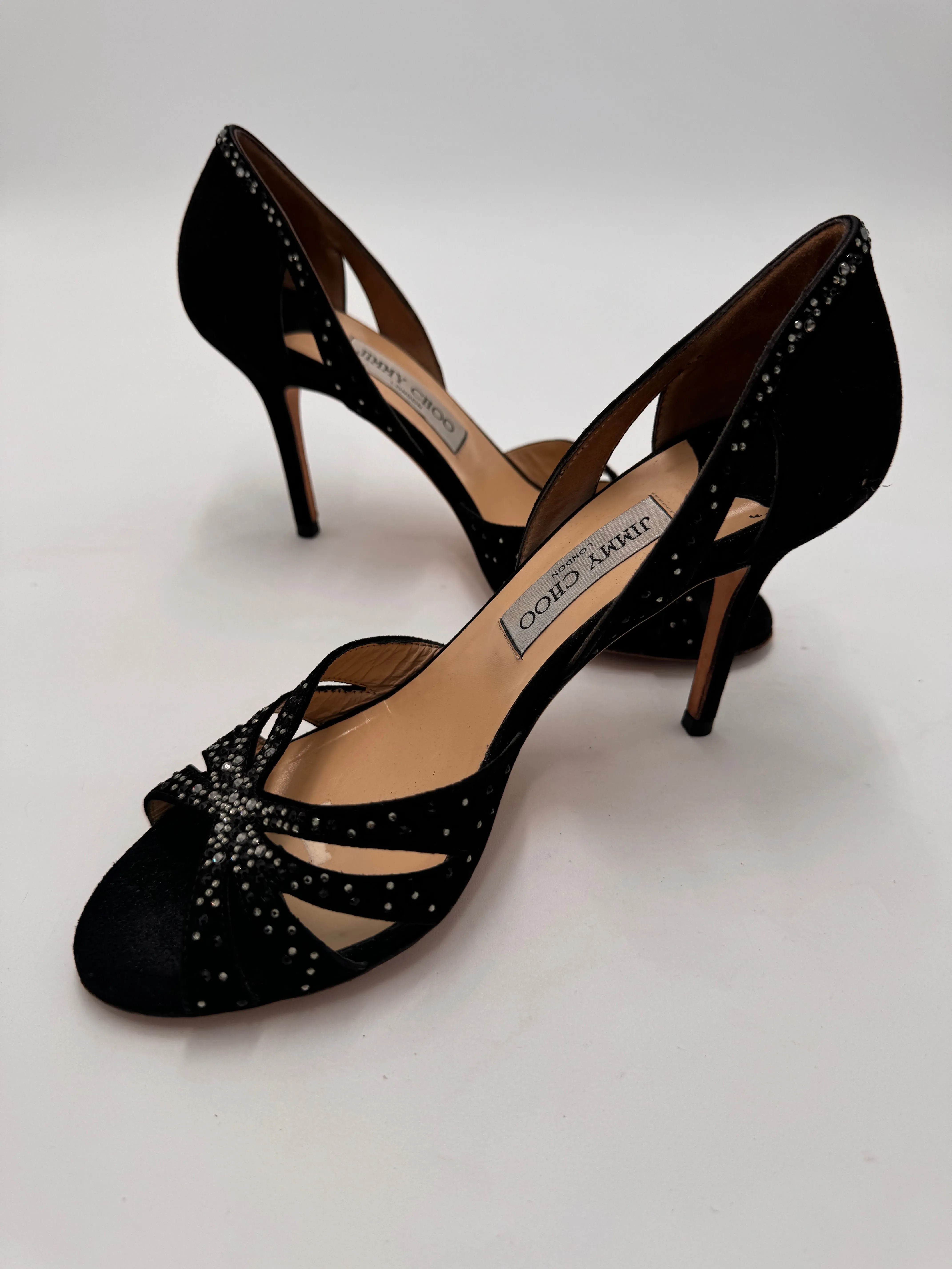 JIMMY CHOO KAMBA CRYSTAL DEGRADE D’ORSAY SANDAL size 38 (US 8)