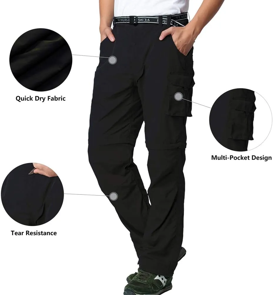 JOMLUN Men’s Hiking Pants Zip Off Cargo Pants Lightweight Quick Dry Convertible Outdoor Shorts