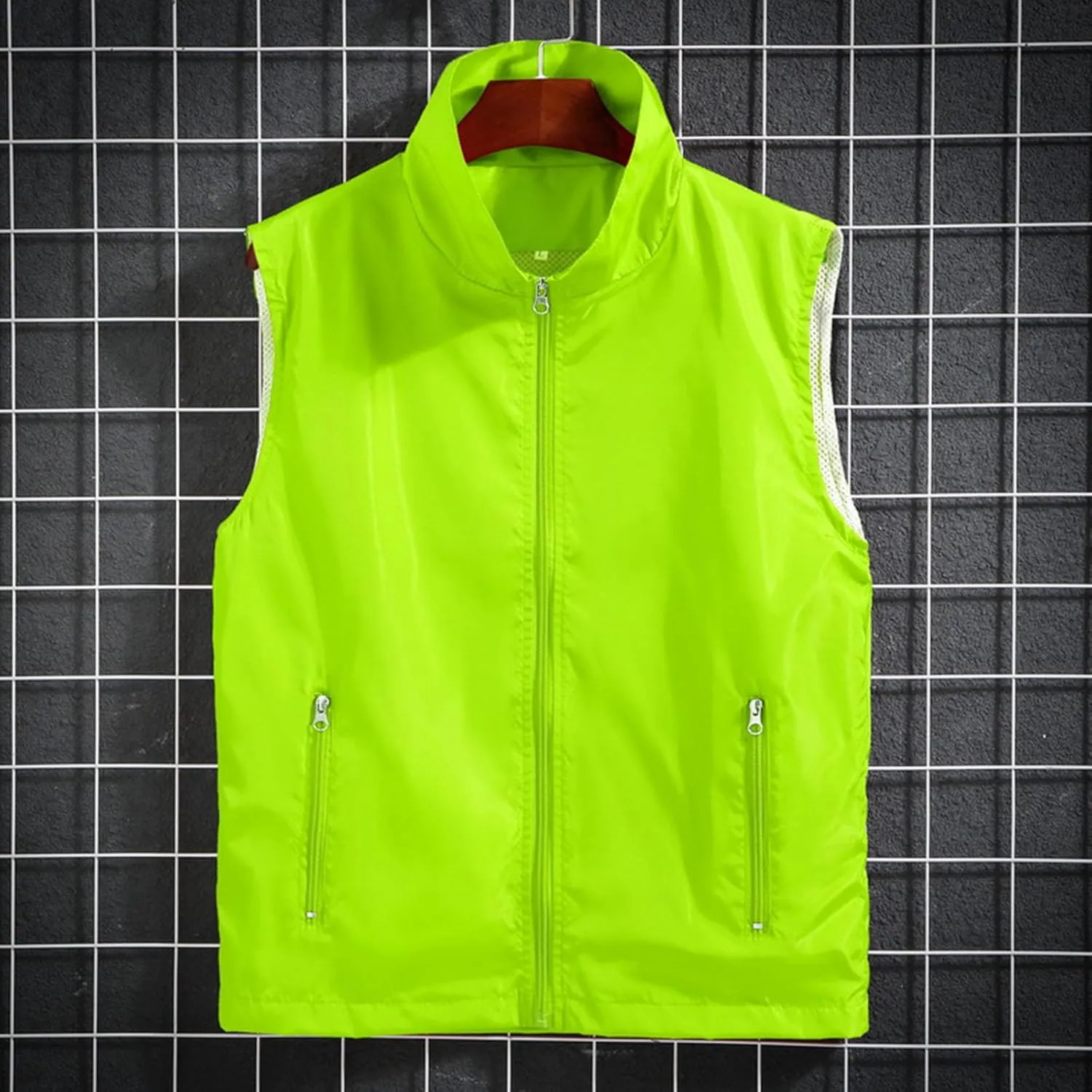 Men's Casual Outerwear Vest Lightweight Zip Up Sleeveless Jacket Outdoor Work Fishing Hiking Golf Vests with Pockets