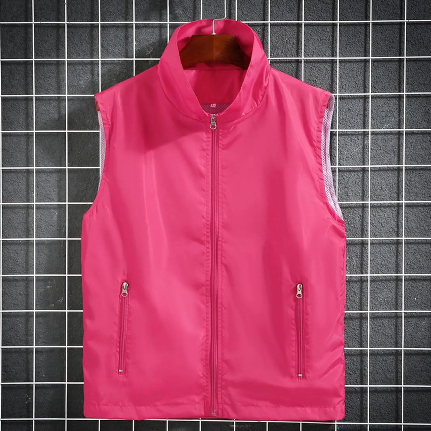 Men's Casual Outerwear Vest Lightweight Zip Up Sleeveless Jacket Outdoor Work Fishing Hiking Golf Vests with Pockets