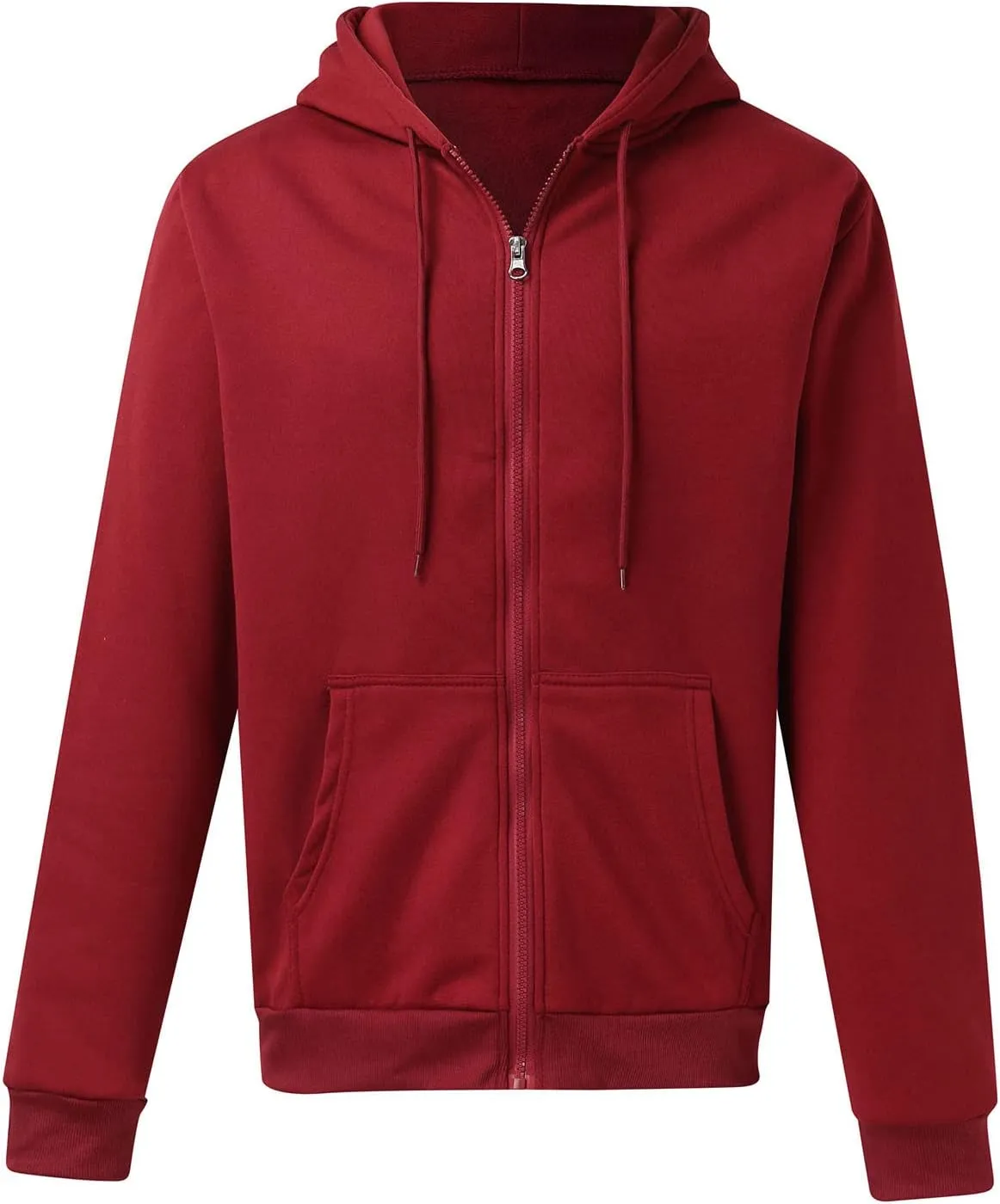 Mens Slim Fit Zip Up Long Sleeve Cotton Hoodie Sweatshirt Casual Lightweight Full Zip Workout Gym Work Hooded Jackets