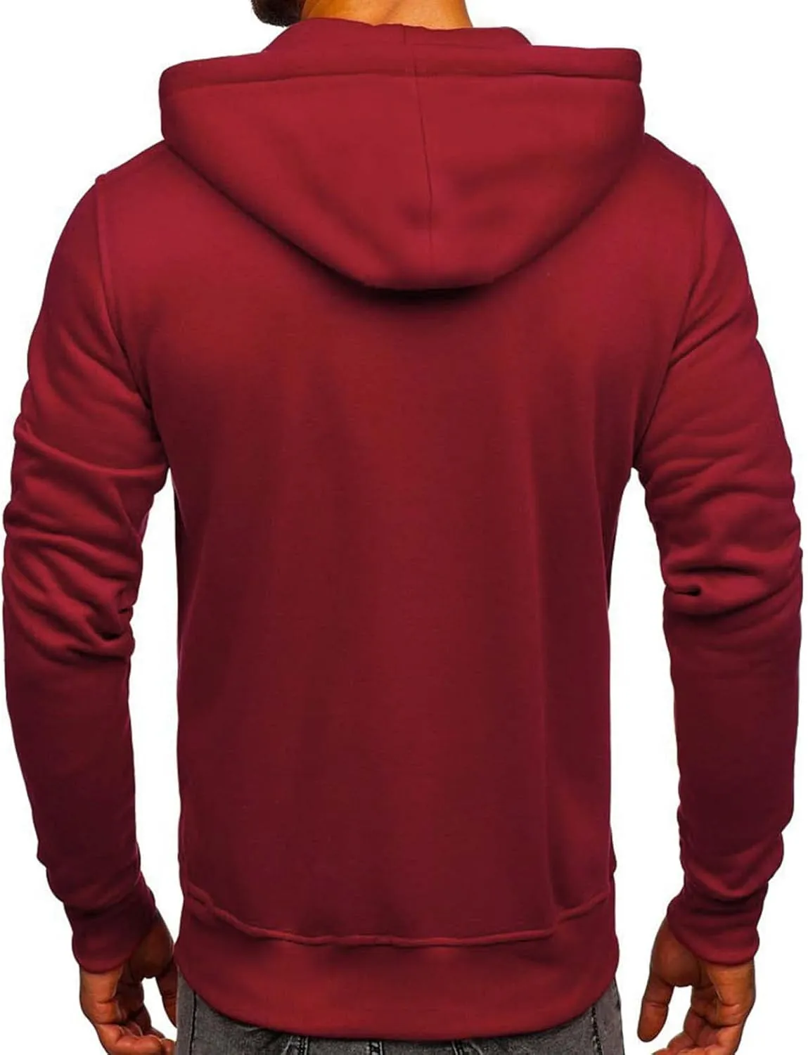 Mens Slim Fit Zip Up Long Sleeve Cotton Hoodie Sweatshirt Casual Lightweight Full Zip Workout Gym Work Hooded Jackets