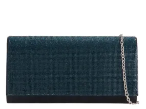 Navy Diamante Jewelled Clutch Bag