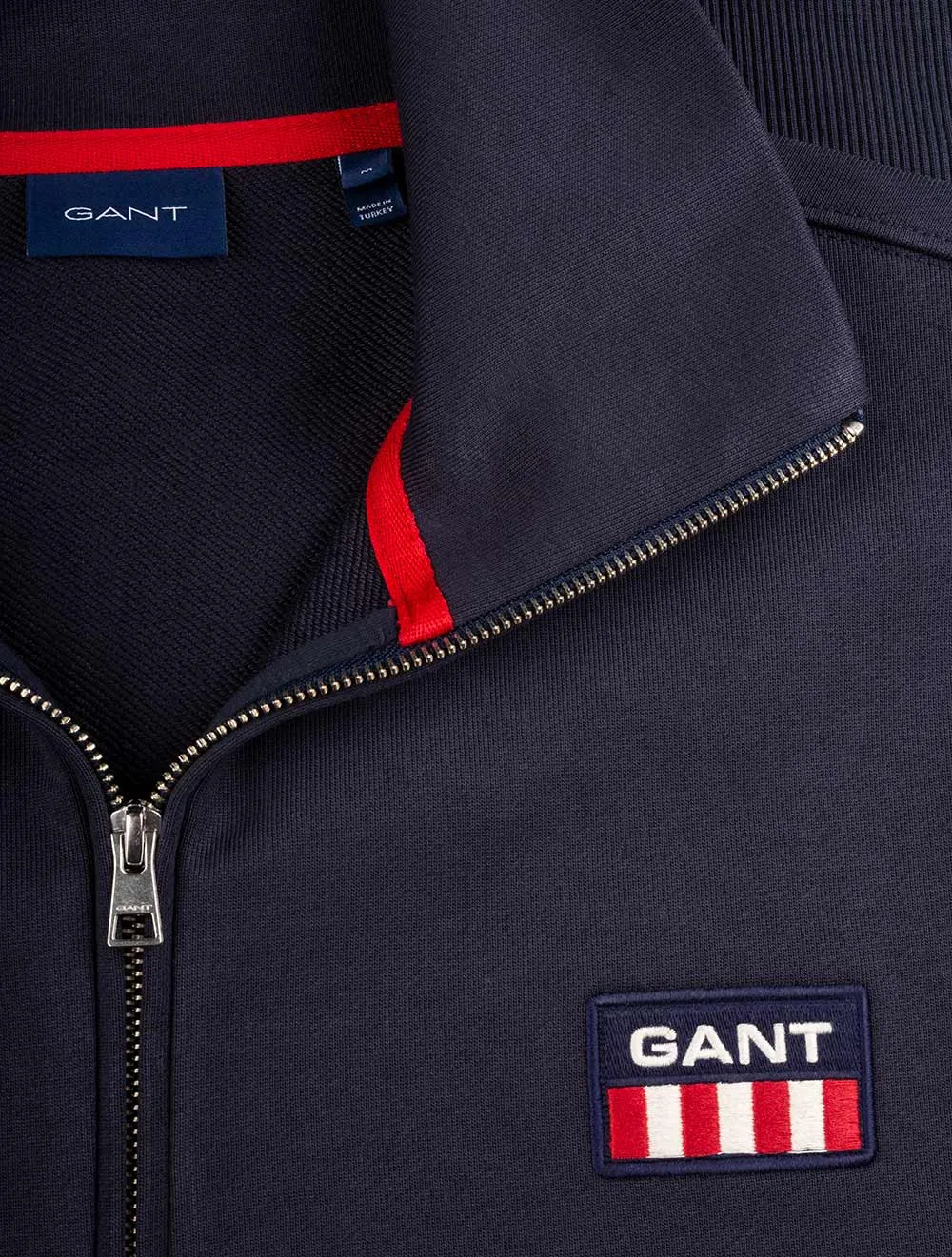Retro Shield Half Zip Sweater Evening Blue