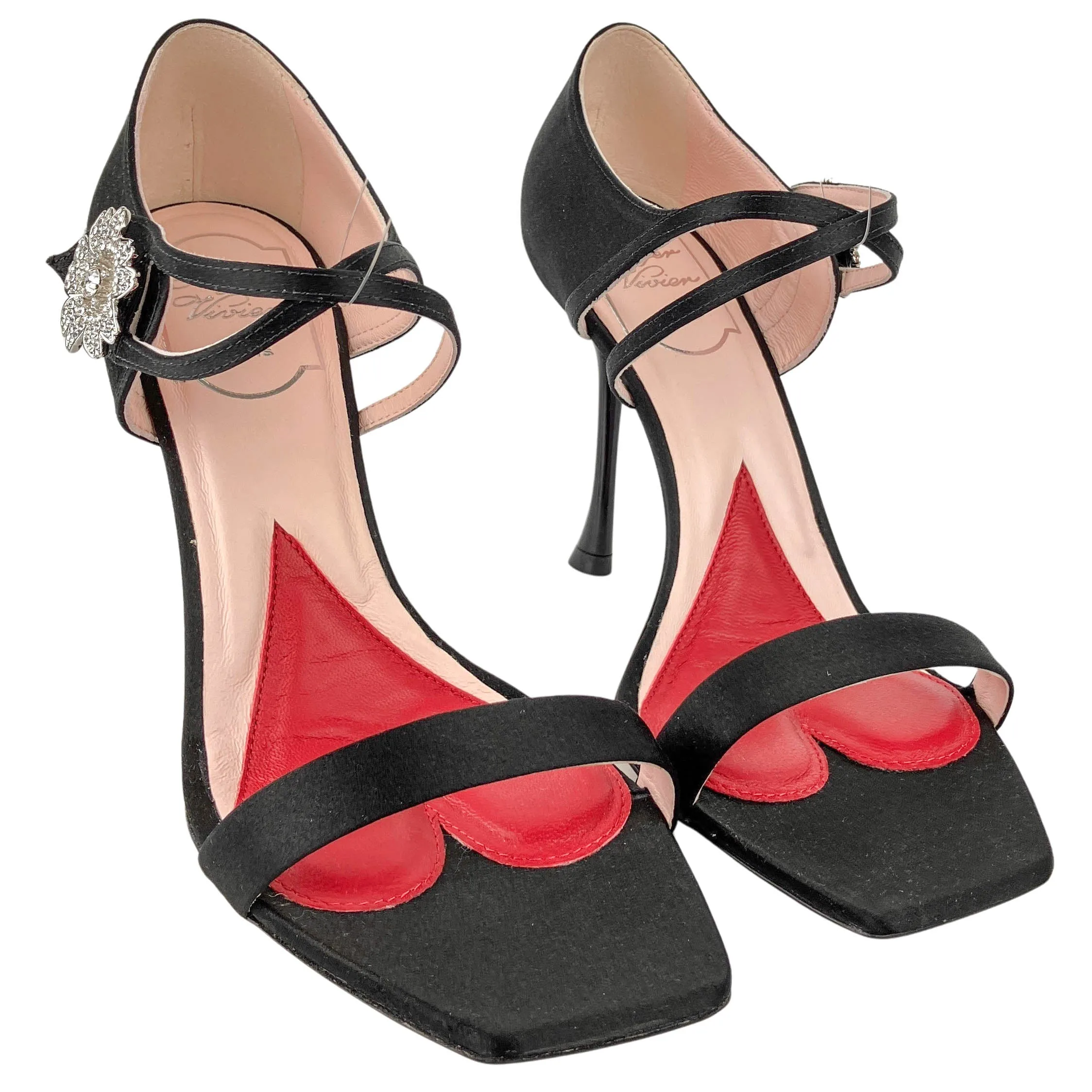 Roger Vivier I Love Vivier Daisy Heels in Black