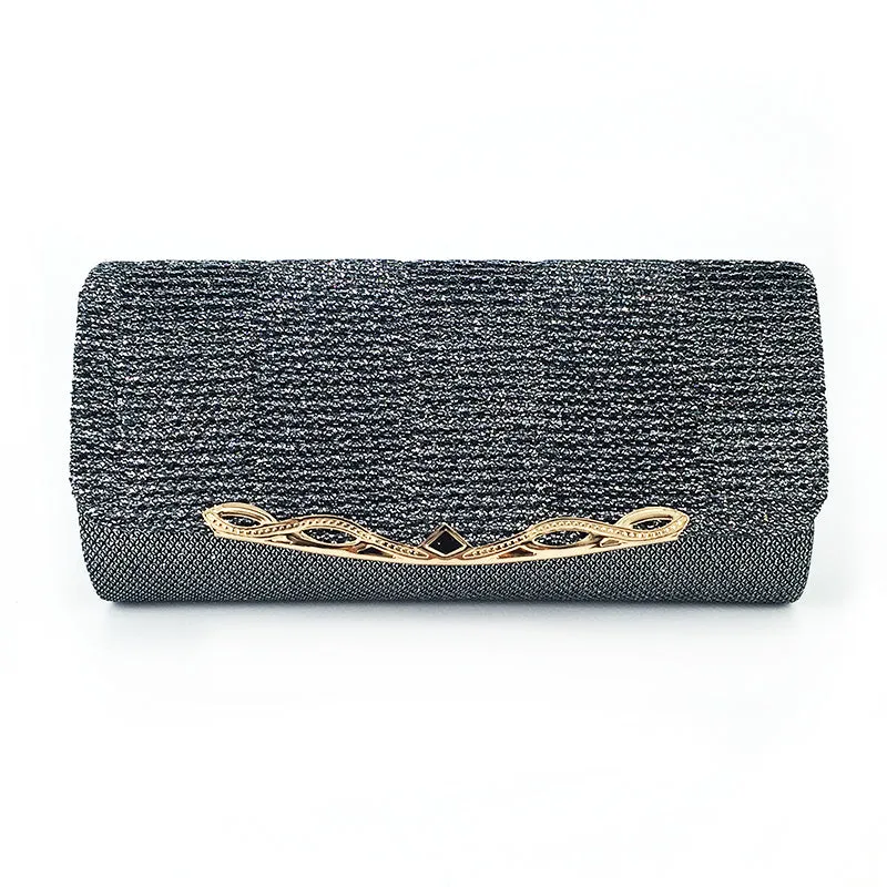 Shiny Women's Clutch Bag - Black,Blue,Brown,Gold,Gray,Red,Silver
