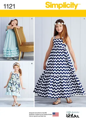 Simplicity Pattern 1121 Girls' Pullover Dresses