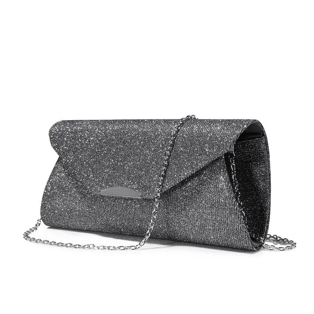 Women's  Fashion Clutch Bag - Black,Blue,Gray,Red,Silver