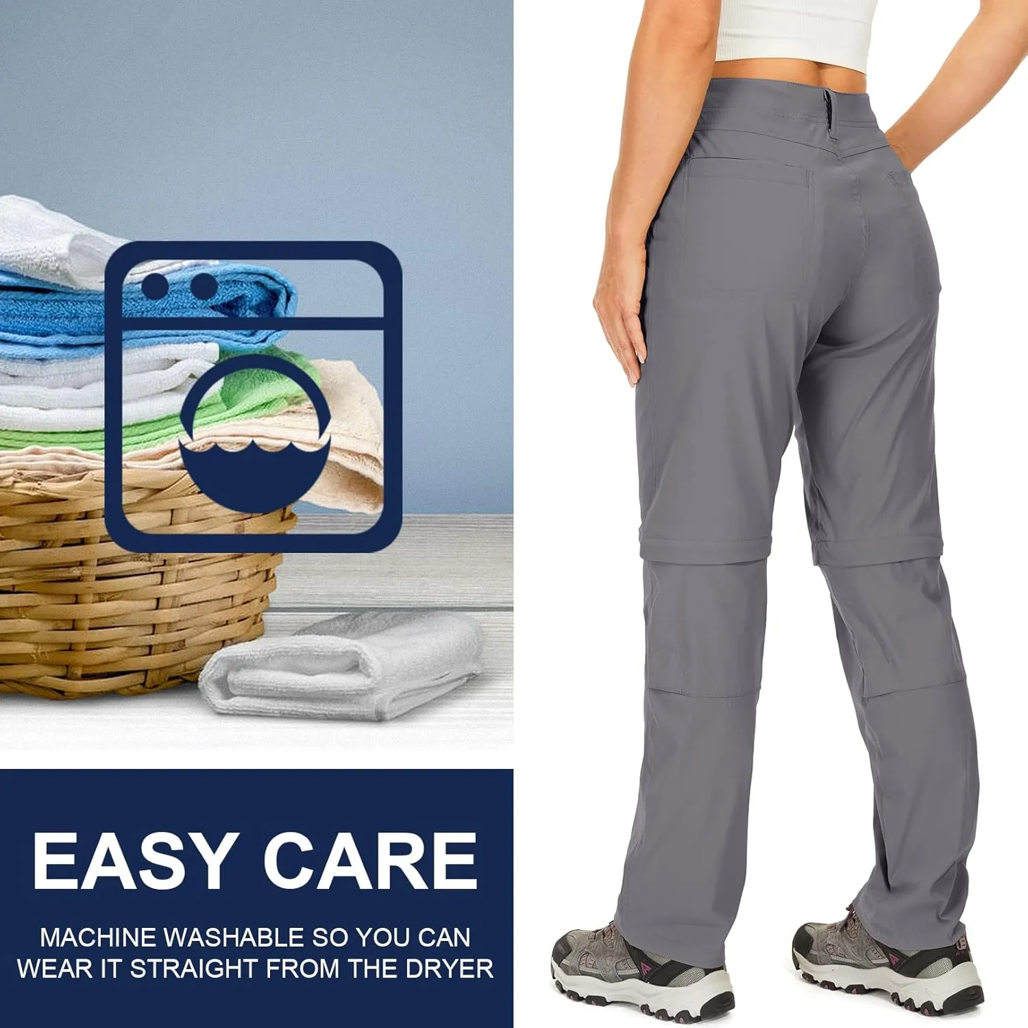 Women's Hiking Pants Convertible Zip Off Lightweight Quick Dry Outdoor Travel Camping Safari fising Pants