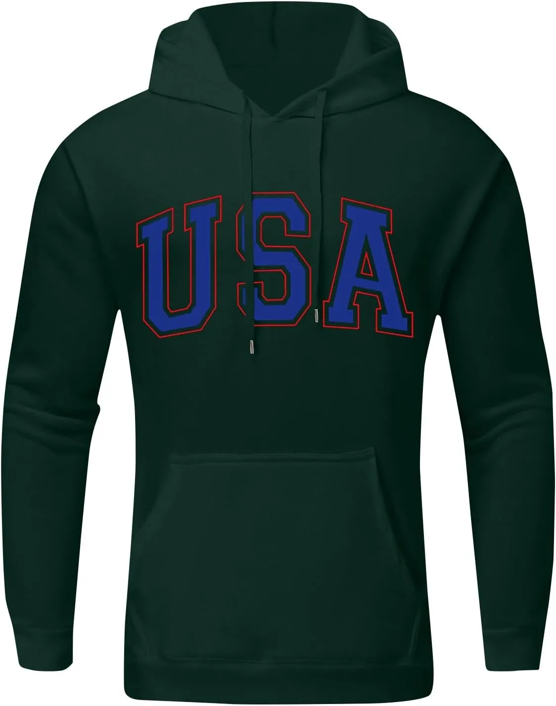XIAXOGOOL Mens Lightweight Hoodies Plus Size Hoodie For Men Usa Letter Print Casual Long Sleeves Sweatshirt Pullover Tops