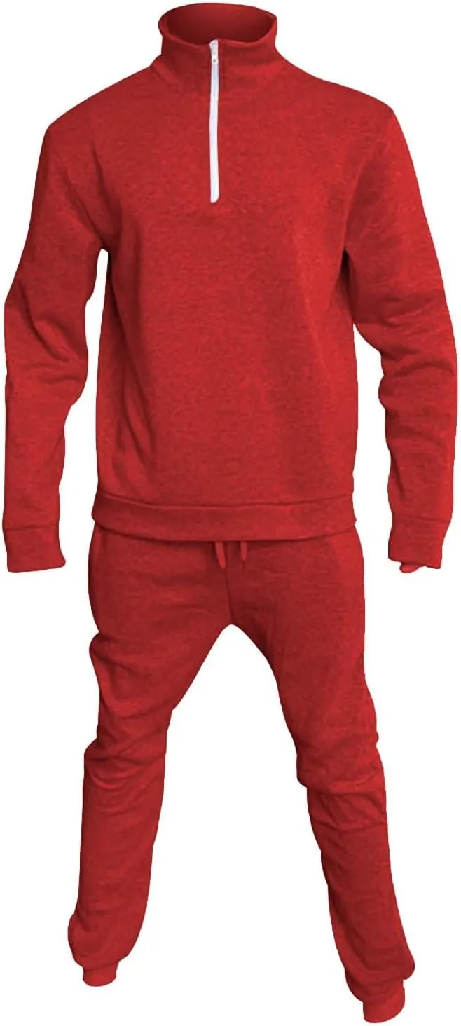 ZYXTIM Men's Polo Sweatsuit Sets Long Sleeve 2 Piece Outfits with Jogger Pants Fleece Slim Fit Workout Tracksuit Casual Set